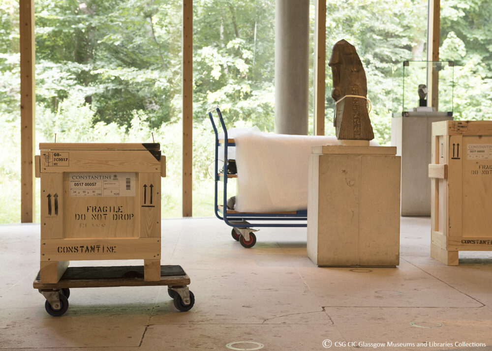 The Burrell Collection packed into boxes by the Constantine team