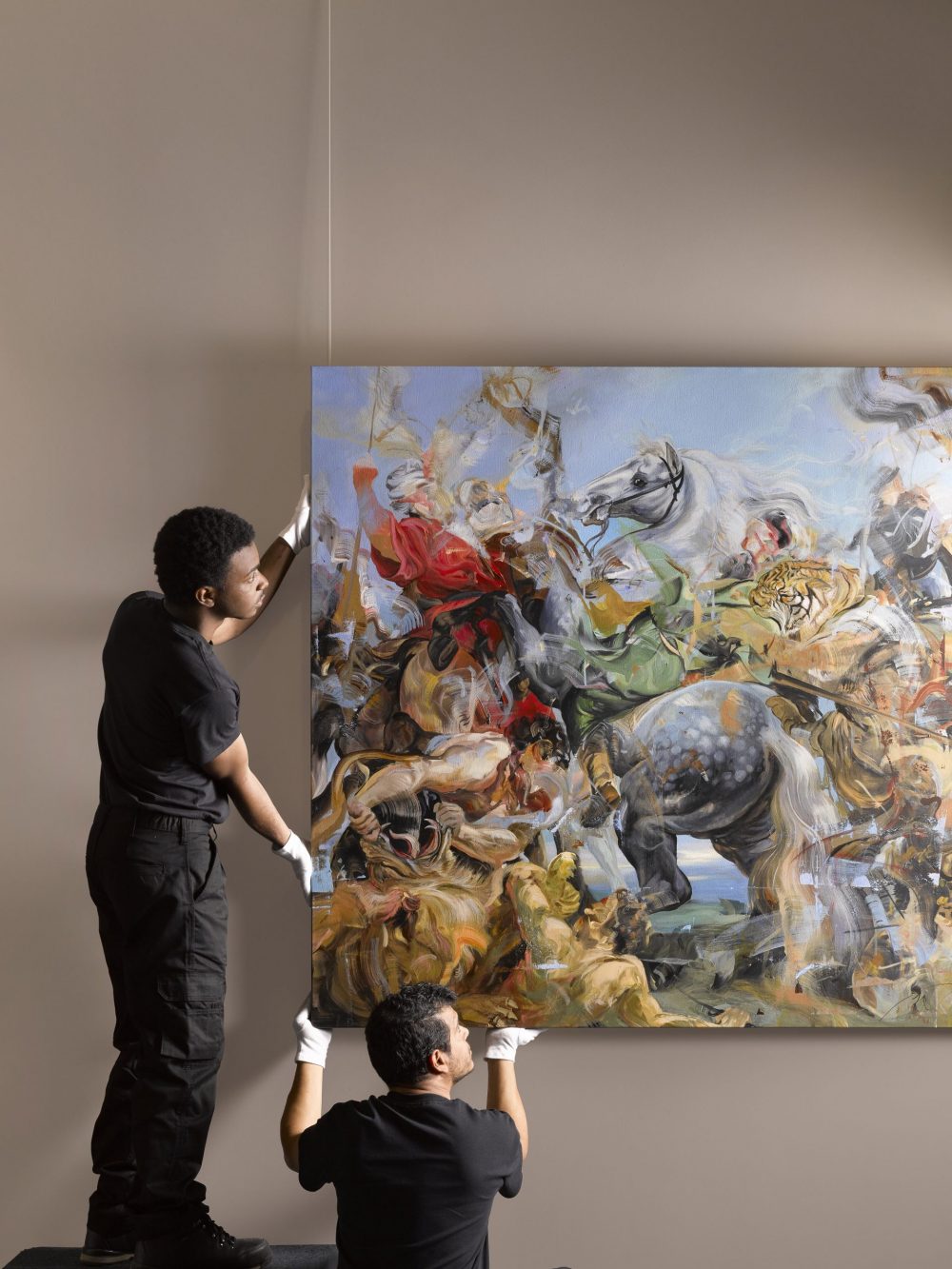 Fine art installation in progress